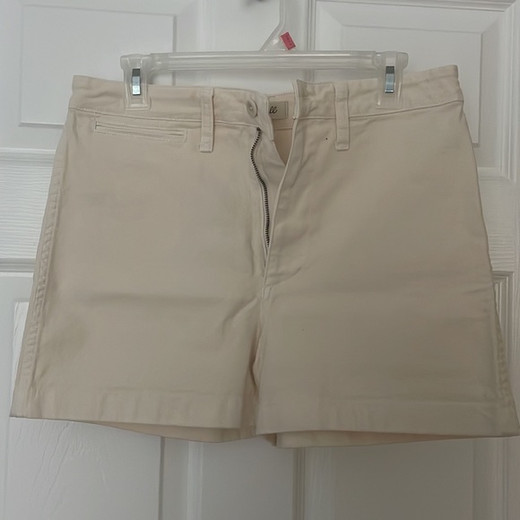 NWT - Madewell Flat Front white canvas pants - size 28 - Picture 1 of 7